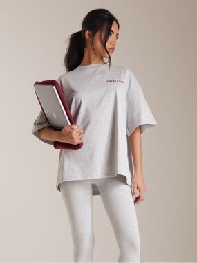 Lounge T-Shirt Sunday Club Tee Cotton Grey Comfy Size M